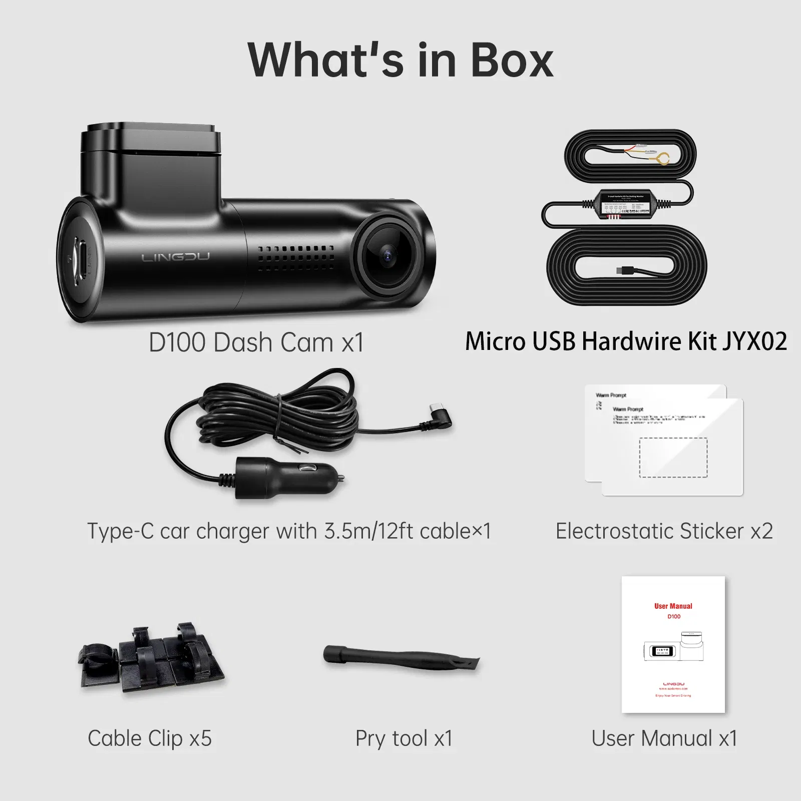 Color Name: WHITE, Ships From: CHINA, Sd Card Memory: 32G - LINGDU D100 2.5K Dash Cam Front MINI Dash Camera for Cars Voice Control WDR Car DVR Parking Mode Built-in GPS WiFi Night Vision