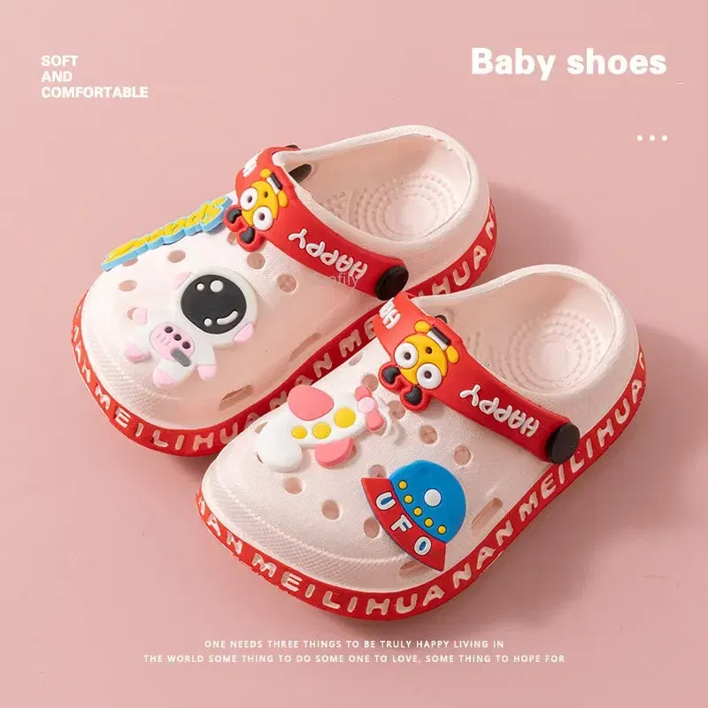 Color: Yellow, Shoe Size: 2 - Children Garden Shoes Cute EVA Cartoon Beach Sandals Babies Summer Slippers High Quality Soft Kids Outdoor Slippers Flip Shoes
