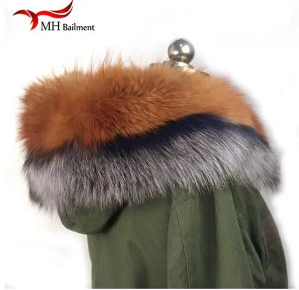 Color: army green, Size: S - 100% Real Raccoon Fur Scarf Coat Collar Ladies Winter Luxury Authentic Raccoon Warm Neck Shawl Coat Collar Furry Shawl Women