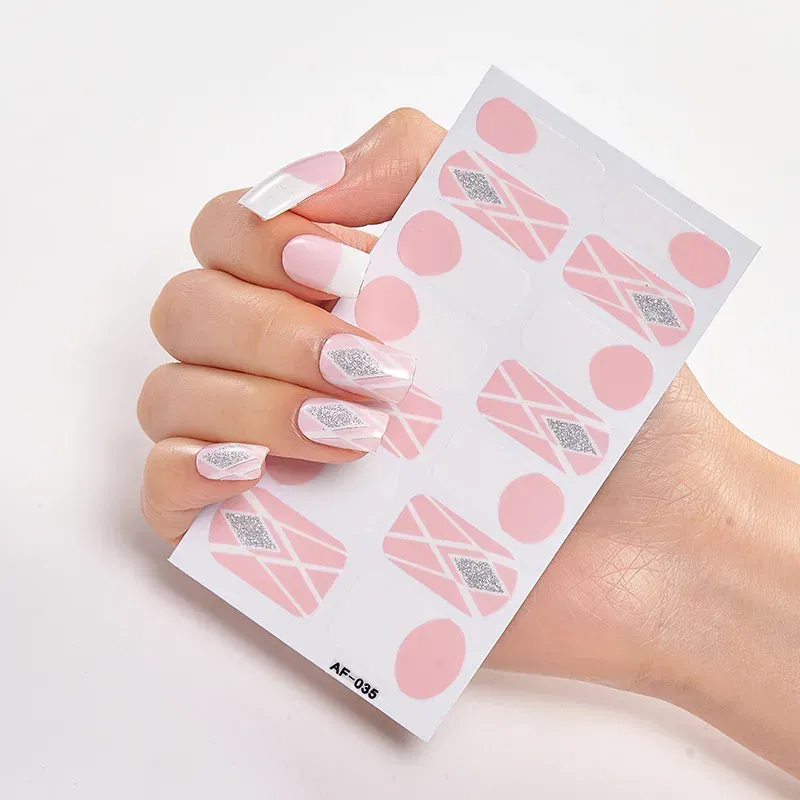 Color: wine red - Designer Nail Decals Sticker For Nails Foil Nail Art Stickers 2020 Fashion Nail Minimalist Design Minimalist Design
