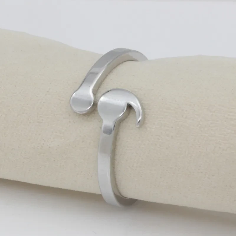 Simple Fashion Inspiration Ring Creative Semicolon Design Women Men Wave Ring