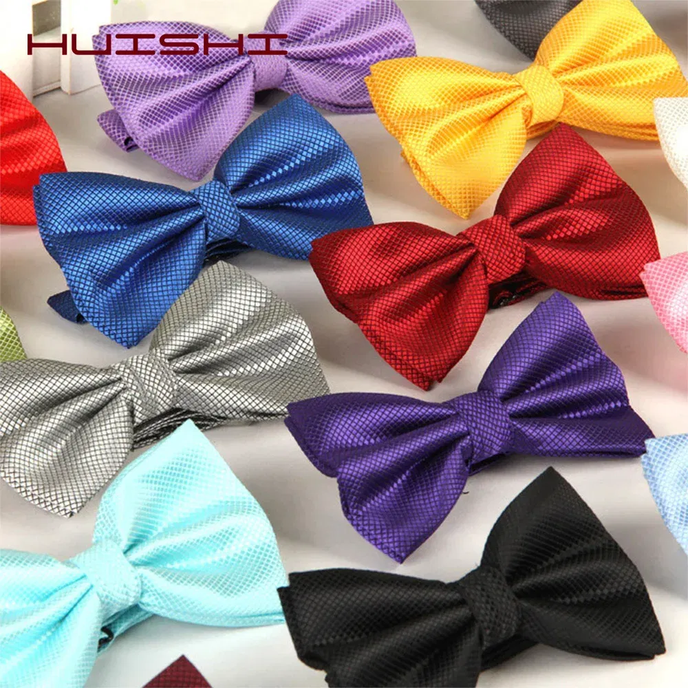 Color: Silver, Ships From: CN - HUISHI Bowtie Men Ties Fashion Butterfly Party Wedding Bow Tie For Men Women Candy Solid Color Bowknot Wholesale Accessories Tie
