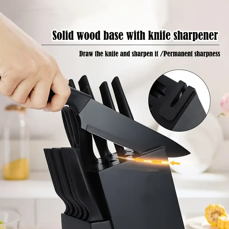 14-Piece Kitchen Knife Set with Self-Sharpening Block