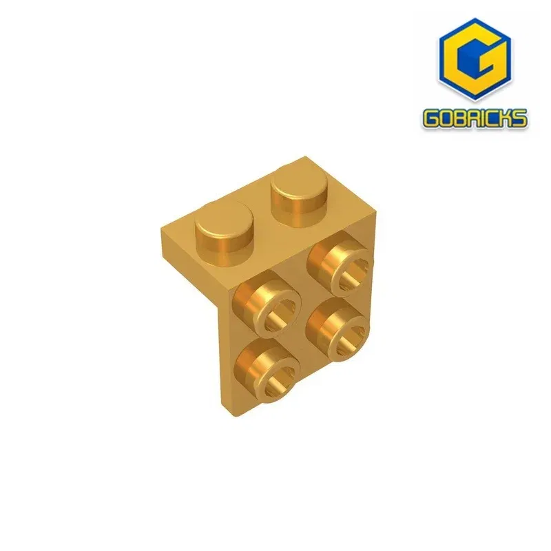Color: Burgundy - Gobricks GDS-641 ANGLE PLATE 1X2 / 2X2 compatible with lego 44728 21712 92411 children's DIY Educational Building Blocks