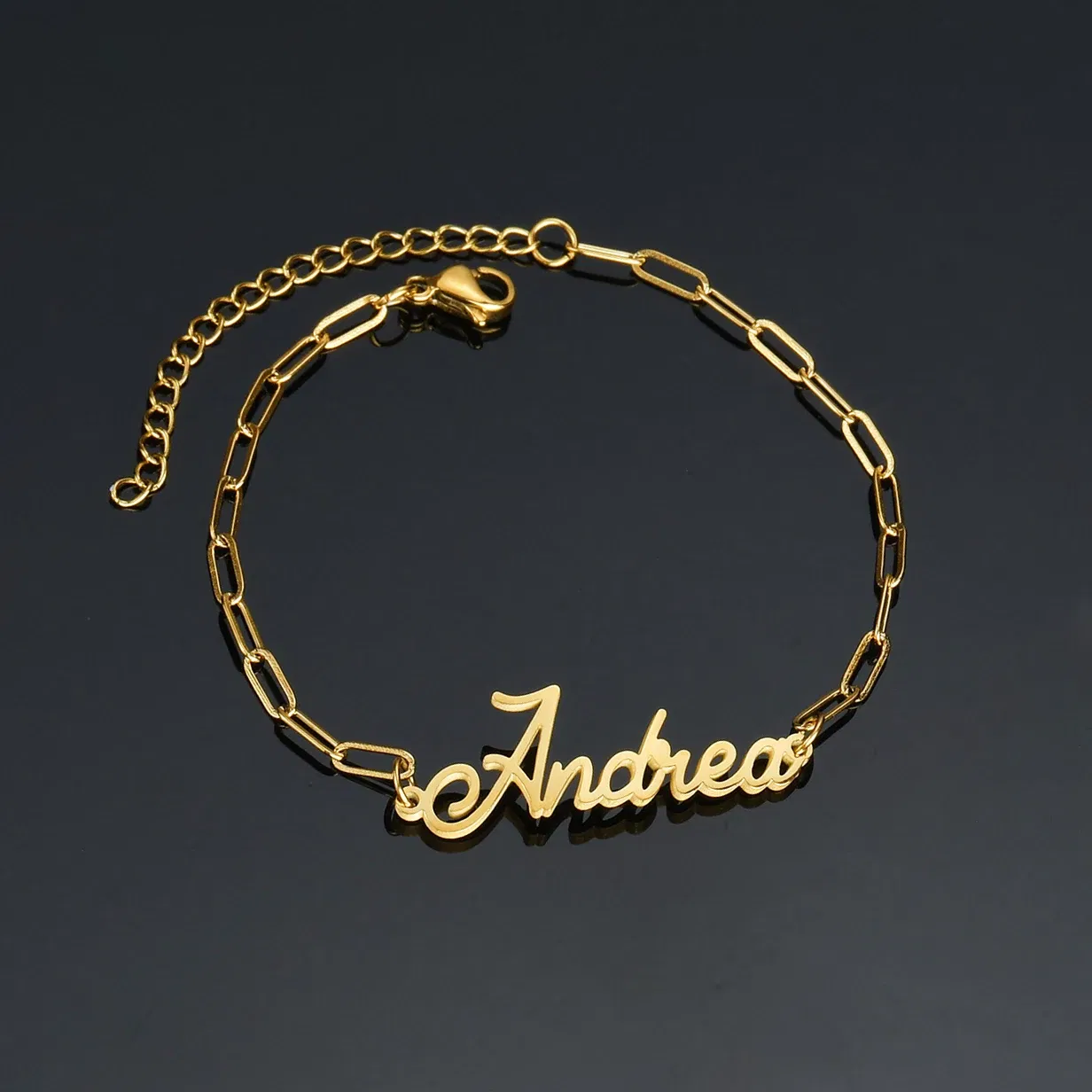 Metal Color: Vermeil, Length: 16cm, Main Stone Color: Silver - Atoztide Personalized Custom Name Bracelet for Women Men Stainless Steel 10mm Cuban Chain Nameplate Handmade Bangle Jewelry Gift
