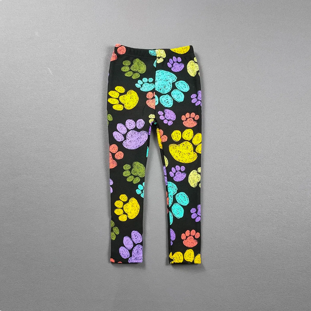 Color: Khaki, Kid Size: 6 - 2-11Y Girls' Pants Autumn and Winter Slim Fit Warm Bottom Pants Thickened Velvet Printed Children's Pants Baby Casual Pants