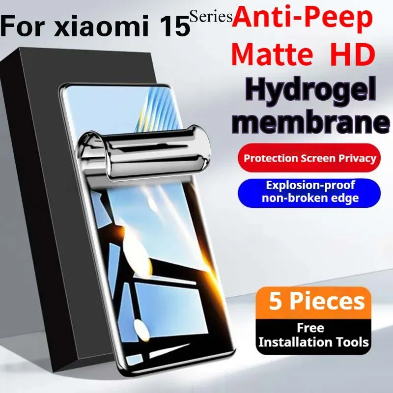 Bundle: 3 Pieces, Material: Anti Blue Light, Compatibility by Model: xiaomi 15 - Xiaomi15T Matte Hydrogel Film For Xiaomi 15TPro Privacy Screen Protector Xiaomi 15SPro Blue Light Soft HD Anti Peeping Mi15Ultra