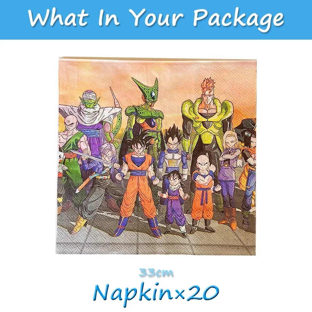 Color: VIOLET/?«?—?…°, Ships From: CHINA - Goku Dragon Ball Z Kids Birthday Party Gift Decoration Boy Tableware Party Supplies Plate Cup Tablecloth Foil Balloon CakeTopper