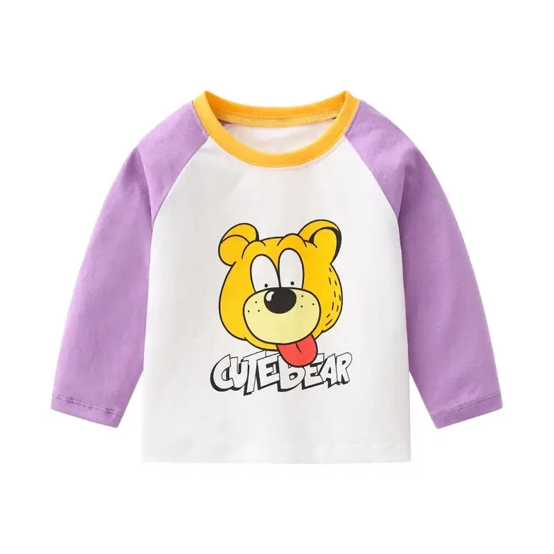 Color: GRAY, Kid Size: 3T?€?€·?¤–运动?‰ - Children's long-sleeved T-shirt 2024 spring & fall new style small and medium-sized kidsren's baby round neck bottoming shirt