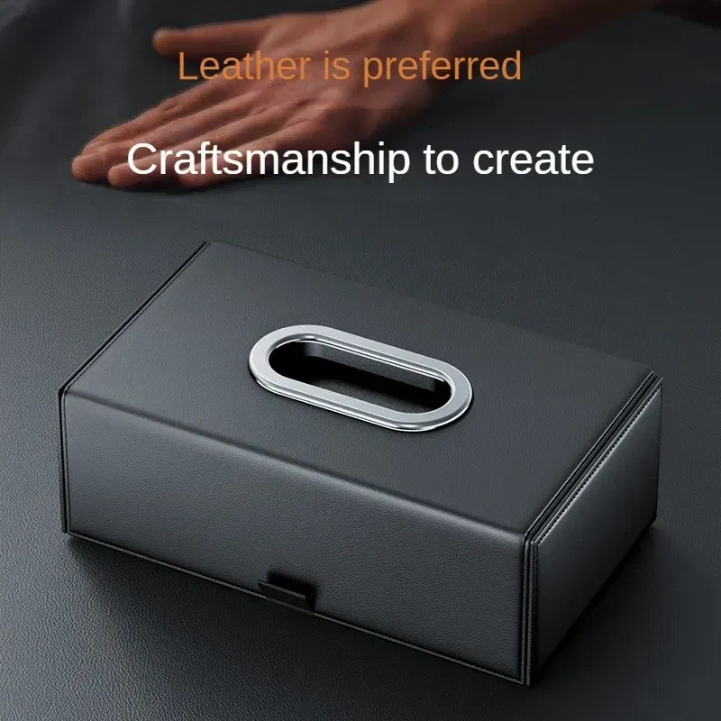Color Name: Red - 1pc PU Leather Car Tissue Box - Elegant Stitching, Durable Armrest Organizer, Compact Design, Efficient Space Use