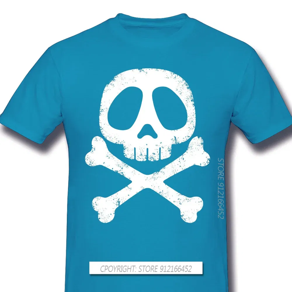 Color: ROYAL BLUE, Size: XXL - Cool Black TShirt Space Pirate Captain Harlock Arcadia Kei Yuki Anime Homme T-Shirts Tee Pure Cotton Oversize Short Sleeve