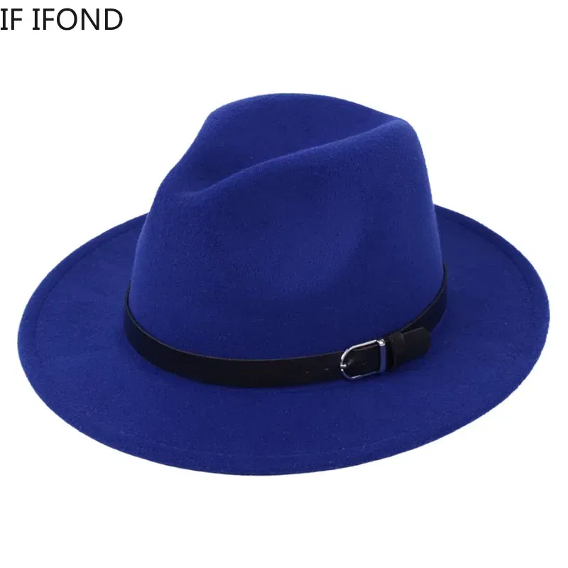 Color: Lavender, Size: M - Classic British Fedora Hat Men Women Imitation Woolen Winter Felt Hats Fashion Jazz Hat Chapeau Wholesale