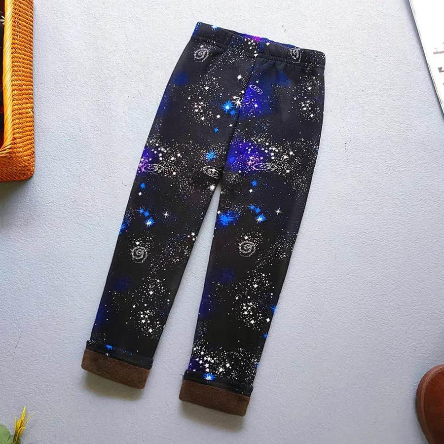 Color: Ivory, Kid Size: 7 - Autumn Winter Print Flowers Thick Warm Kids Toddler Baby Girls Leggings Children's Pants