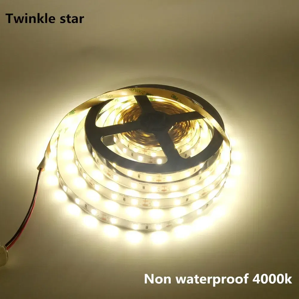 Emitting Color: WHITE, Color: Army Green - Led Strip Light 5630 5730 Waterproof 12V Flexible Tape 5m Natural White 4000K Cold White Warm White 3000K 6500K Red Green Blue