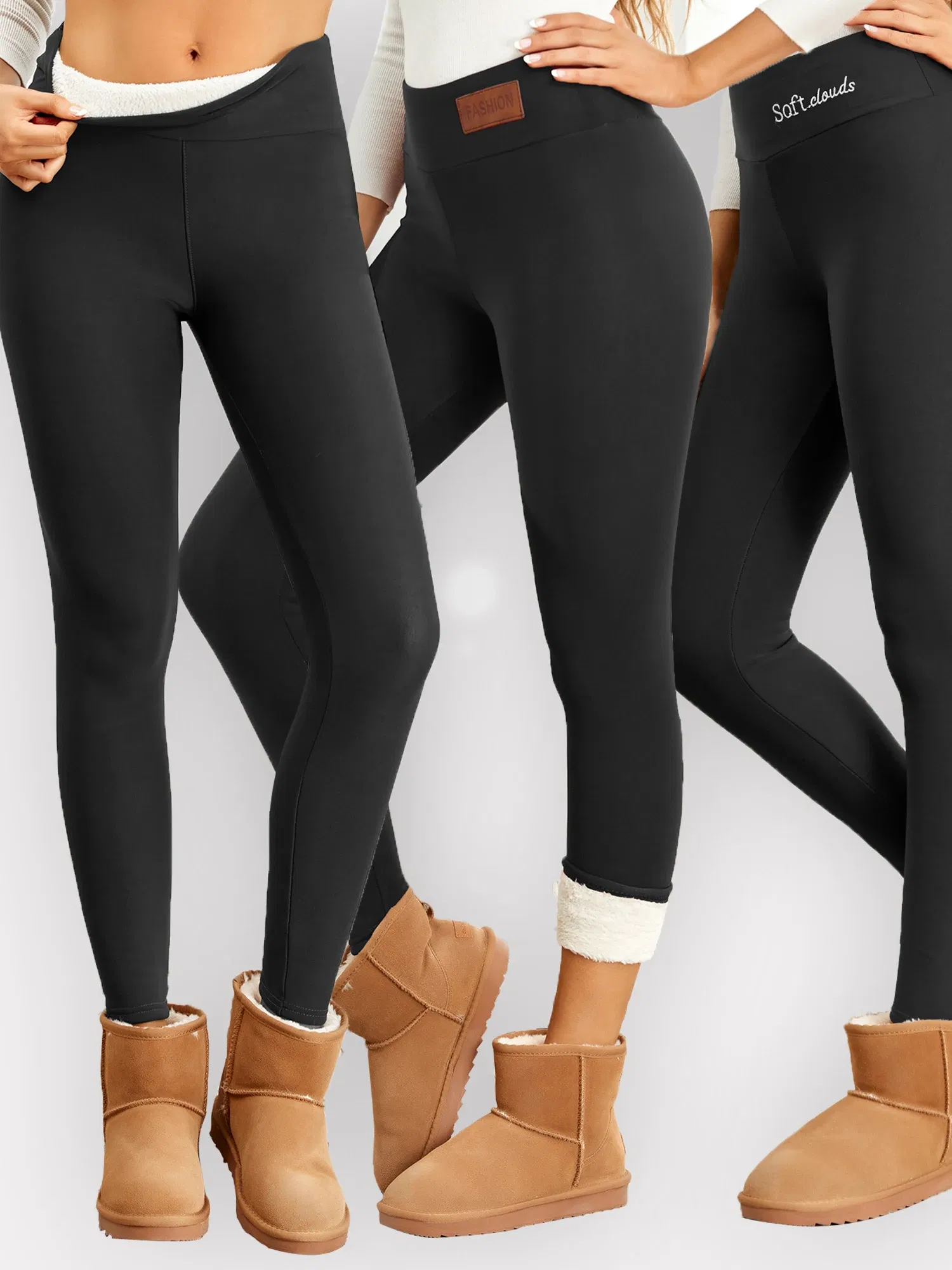 Color: Blue, Size: M - Super Warm Winter Leatherlabel Leggings Of Women Skinny Stretch High Waist Prevent Cold Leggings Casual Classic Pants