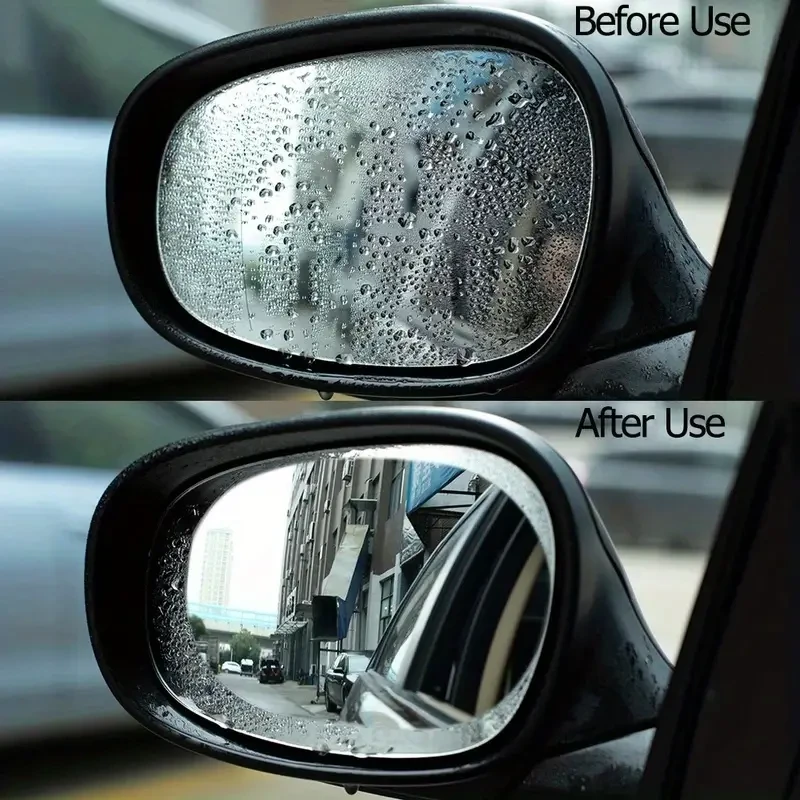 2-Pack Car Mirror Rainproof Protective Film - Anti-Fog Clear View Side Mirror Sticker for Safe Driving - Easy Installation, No Electricity or Batteries Needed - Perfect for Graduation Road Safety Prep