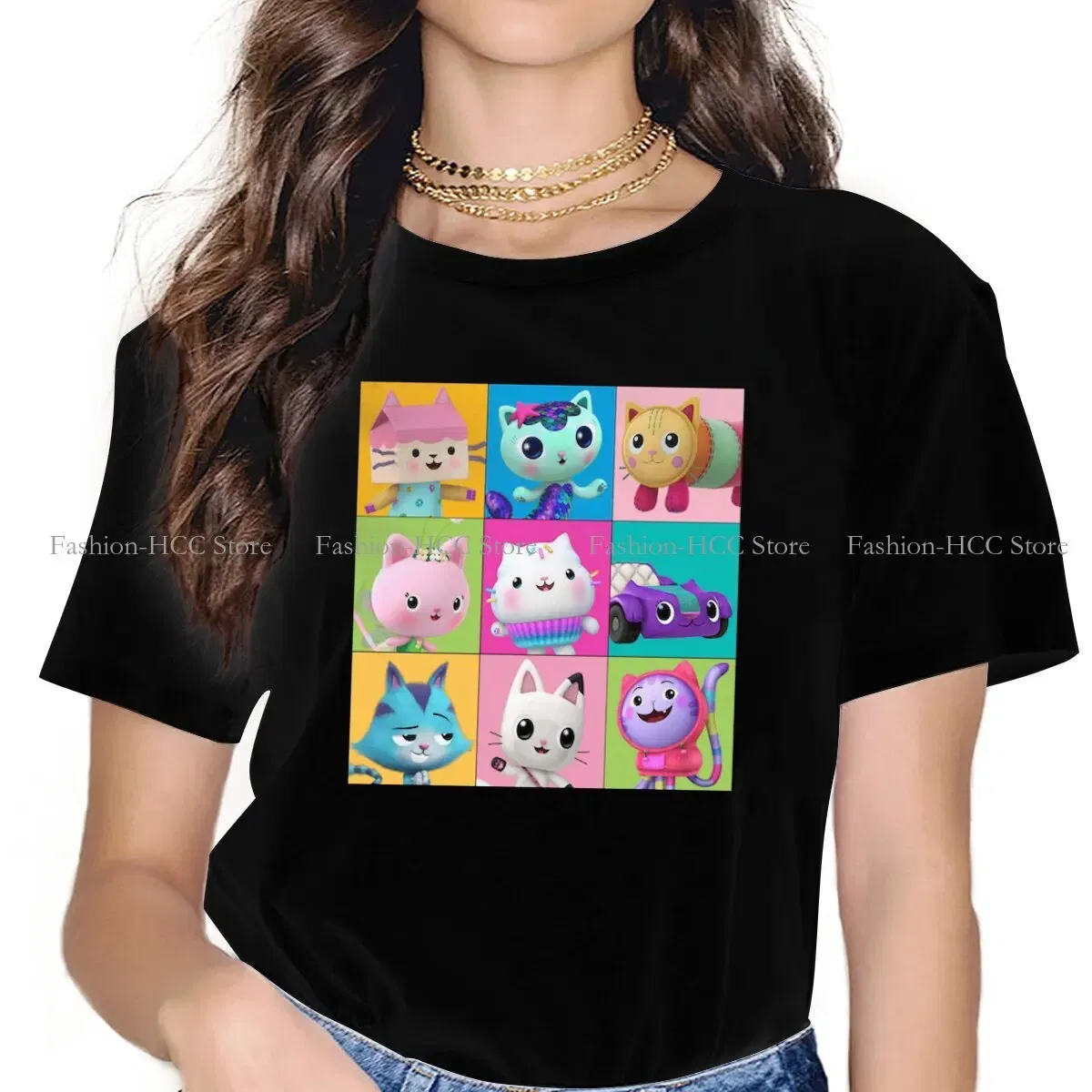 Color: WHITE, Size: M - Essential Style Polyester TShirt Gabby's Dollhouse Gabby Cartoon Comfortable Hip Hop Gift Idea T Shirt Stuff