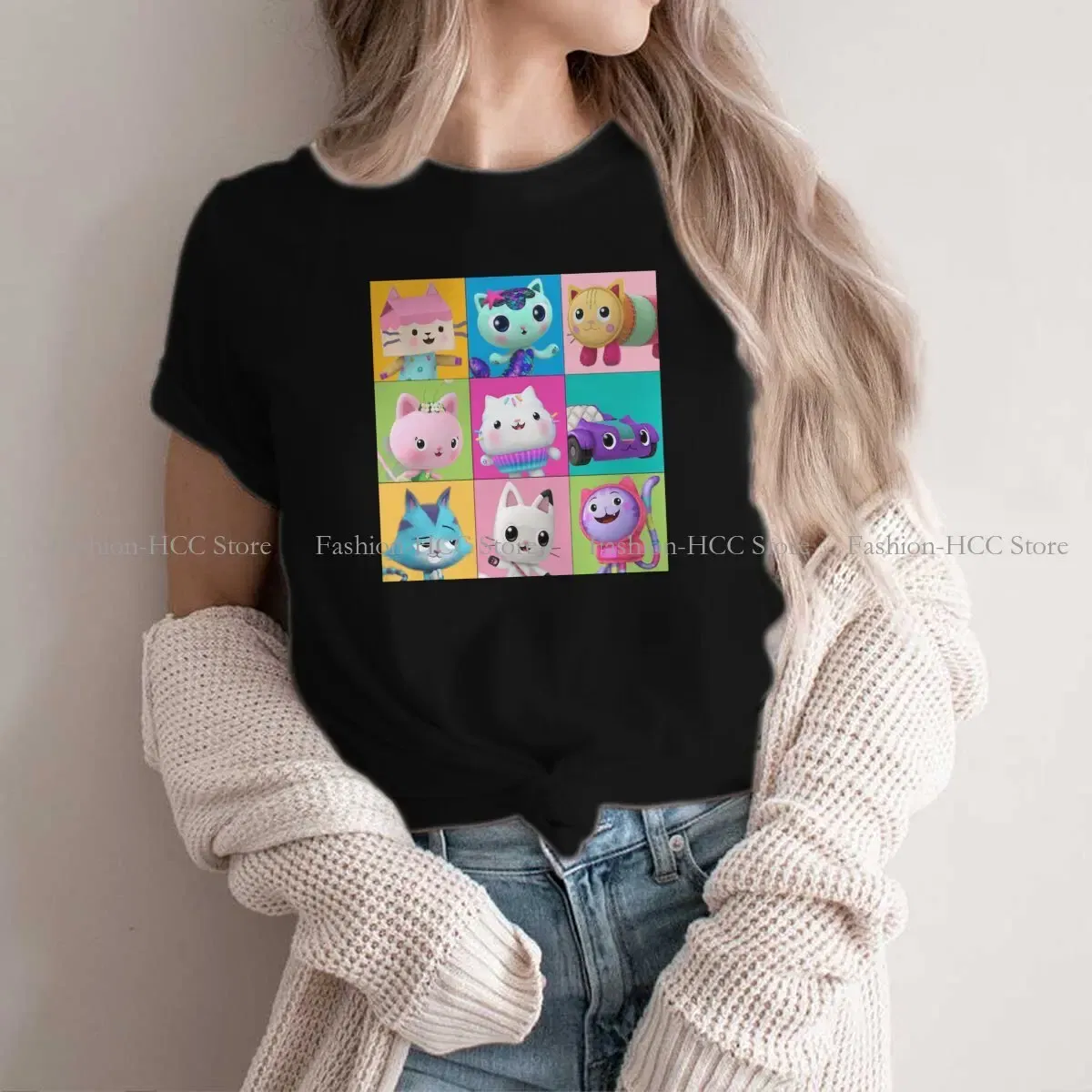 Color: WHITE, Size: M - Essential Style Polyester TShirt Gabby's Dollhouse Gabby Cartoon Comfortable Hip Hop Gift Idea T Shirt Stuff