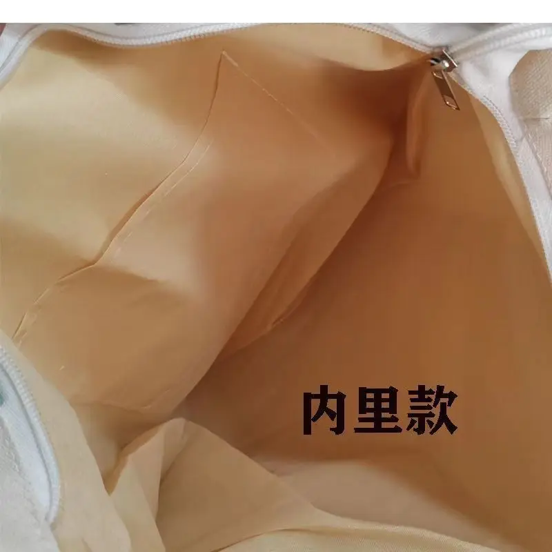 Color: Beige - Large Capacity Canvas Tote Bags For Work Commuting Carrying Handbag College Style Student Outfit Book Shoulder Bag Women Bags