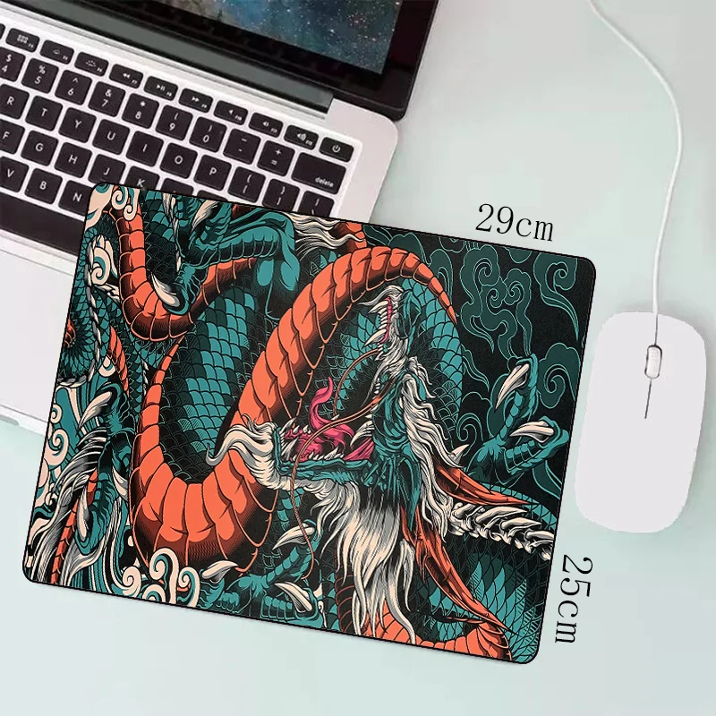 Size: L, Color: Orange - Japanese Dragon Large Gaming Mousepad XXL Keyboard Gamer Mouse Pad on The Table Speed Desk Mat Anime 900x400 700X300 Mouse Mats