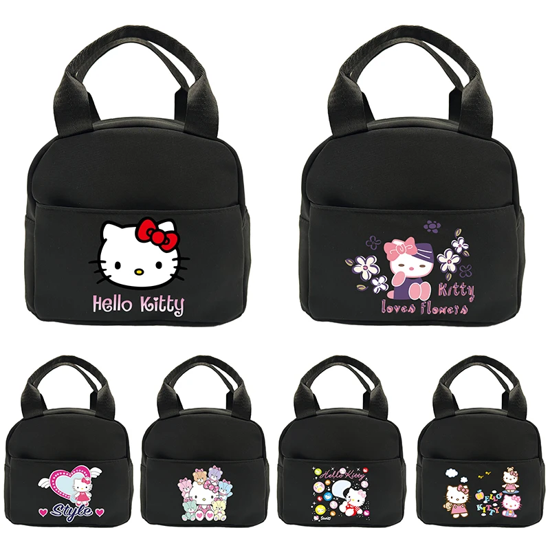 Color: green - Hello Kitty Children's Lunch Bag Primary School Lunch Box Bag Children's Best Gift Cartoon Mochila Best Gift for Children