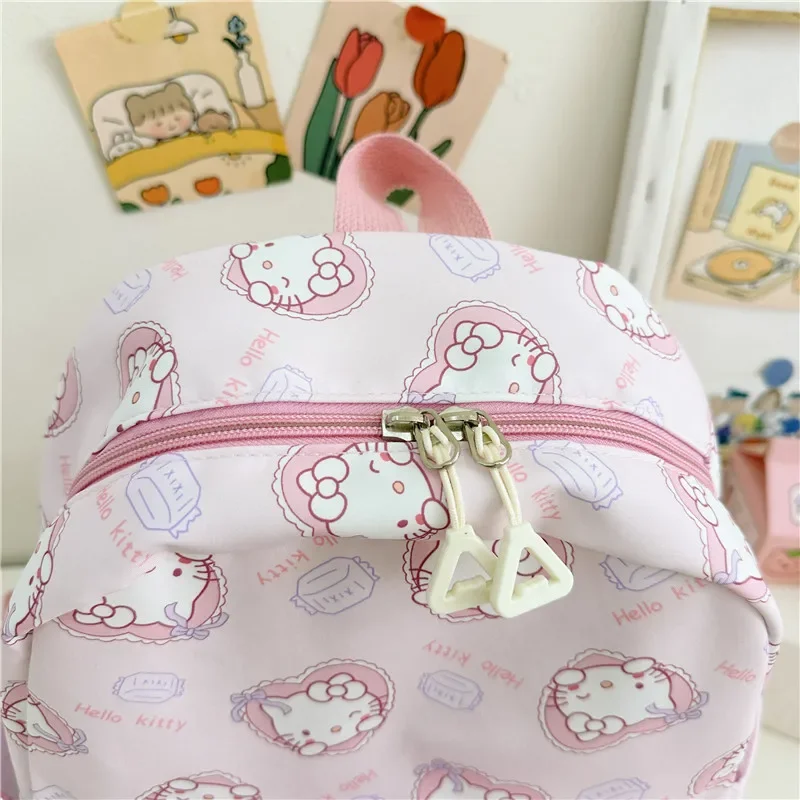 Color: black, Size: 16 inches - 2025 Anime Cartoon Kuromi Melody Cinnamoroll Backpack Boys Girls Cartoon Hello Kitty Kawaii Canvas Fashion Children's Schoolbag