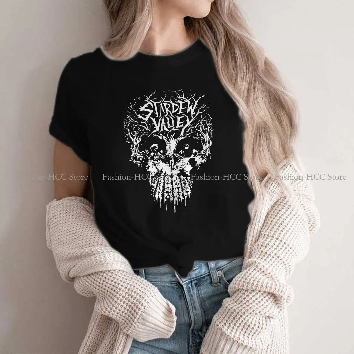 Color: WHITE, Size: XL - Active Hipster Polyester TShirts Stardew Valley Game Abigail Sebastian Female Style Tops T Shirt Round Neck
