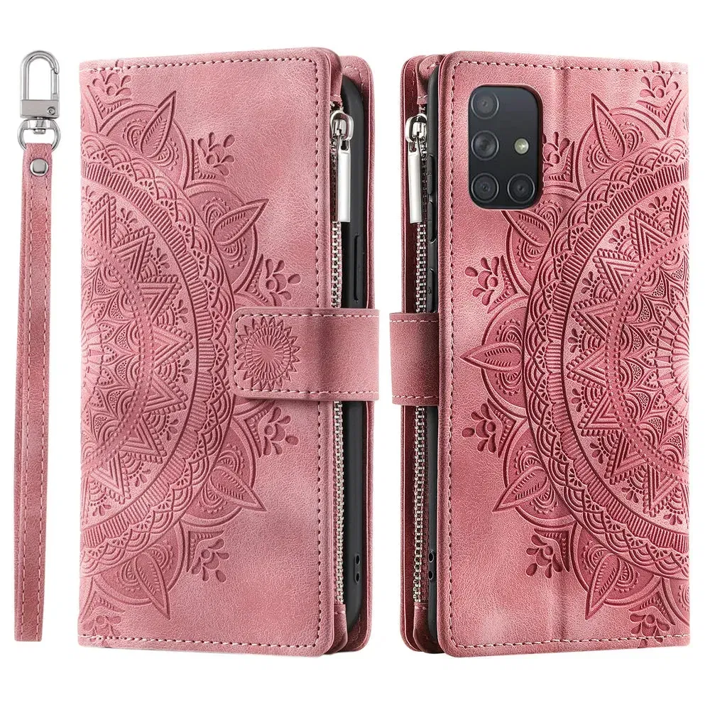 Color: green, Material: Plastic - CrossBody Strap Zipper Wallet Coque for Samsung Galaxy A71 A51 A50 A41 A21S A30 A70 A50S A20 A31 A30S A10 A20E A 51 70 Flip Case