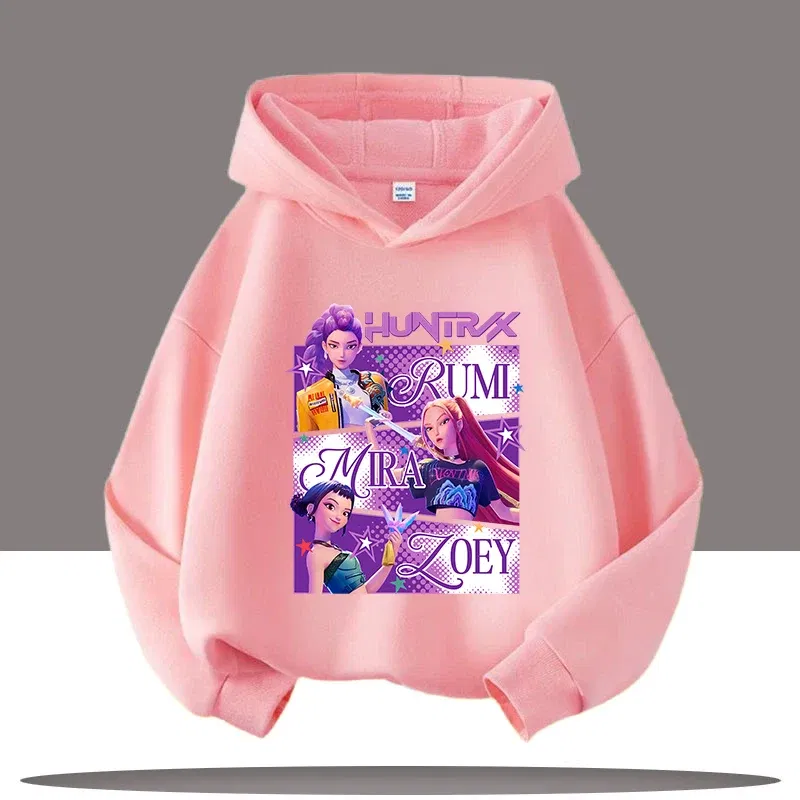 Color: Silver, Kid Size: 10 - Y2K KPop Demon Hunters Hoodies Teenage Girls Boys Rumi KPop Demon Hunters Hoody Autumn Casual Long Sleeve Children's Clothing