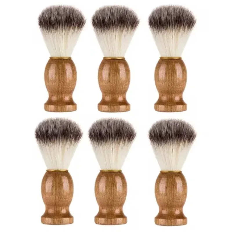 Color: Blue - 1pc High Quality Men Shaving Beard Brush Badger Hair Shave Wooden Handle Facial Cleaning Appliance Pro Salon Tool