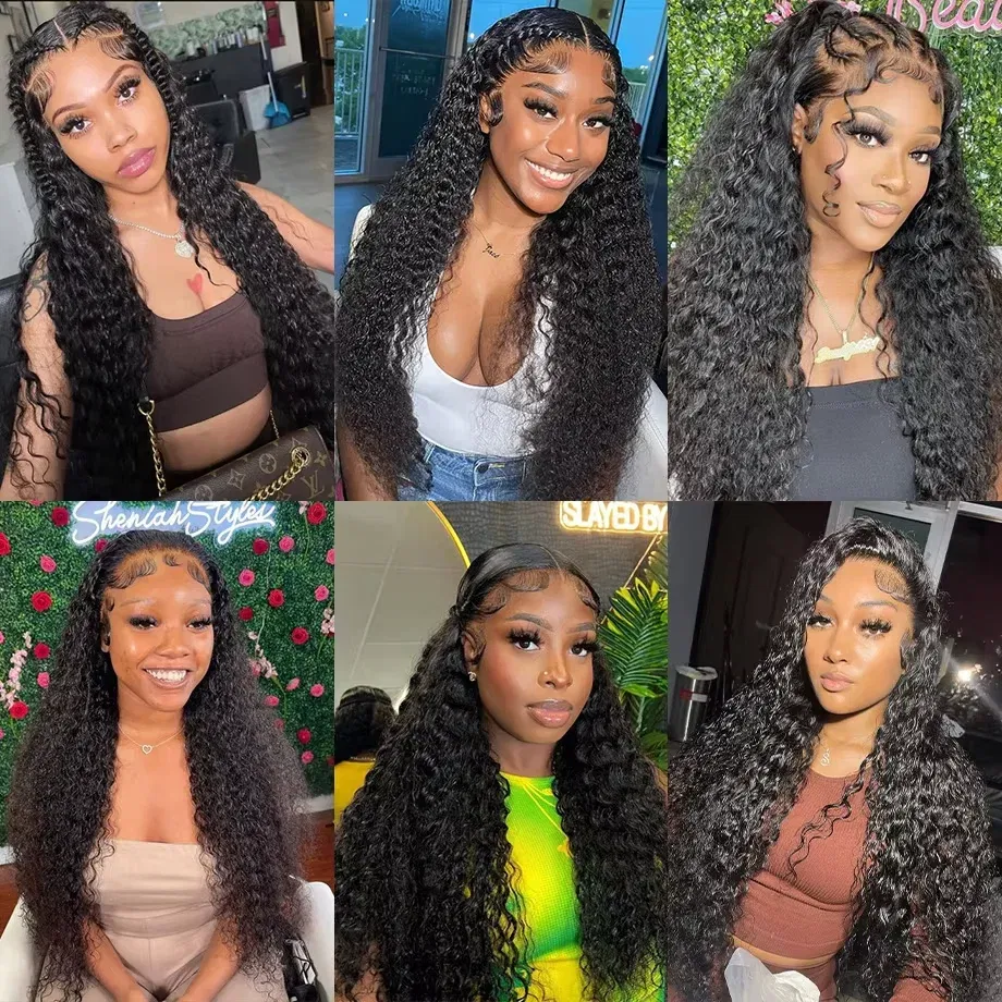 Color: #12, Ships From: CHINA, Stretched Length: 4inches, Density: 100% - Curly Human Hair Wigs For Women Water Wave Lace Front Wig 13x4 13x6 Lace Frontal Deep Wave Wig 100% Human Hair Hd Lace Wigs
