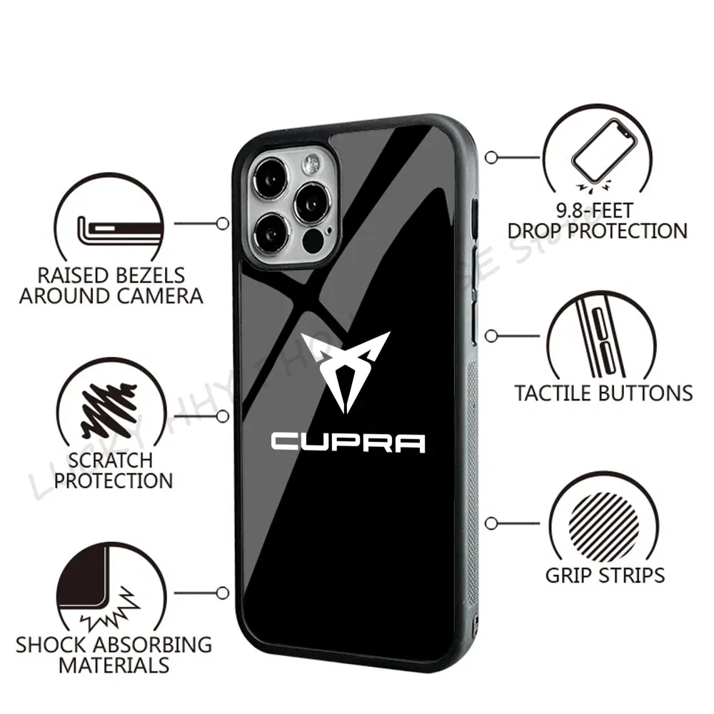Color: Beige, Material: PP - Cool Phone Case Phone Case Strong Magnetic Cupra Racing for IPhone 15 14 13 Pro Max 11 12 Mini for Magsafe