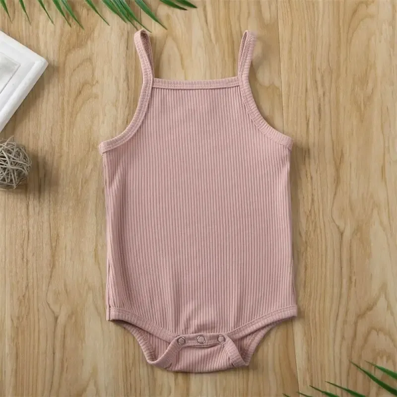 Color: Blue, Kid Size: 6M - 2020 Infant Baby Square Collar Bodysuits Newborn Baby Boy Girl Sling Romper Bodysuit Jumpsuit Outfit Clothes Set