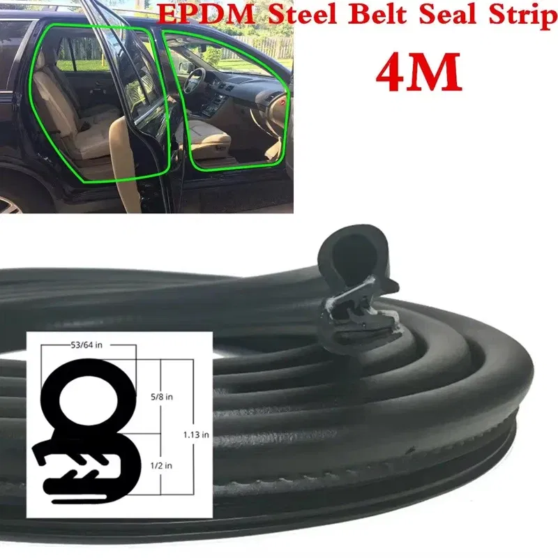 Color: GRAY - Car Door Rubber Seal Weatherstrip Steel Belt Weatherstripping Soundproof Waterproof Seal Kit Strip Rubber Seal Edge Trim