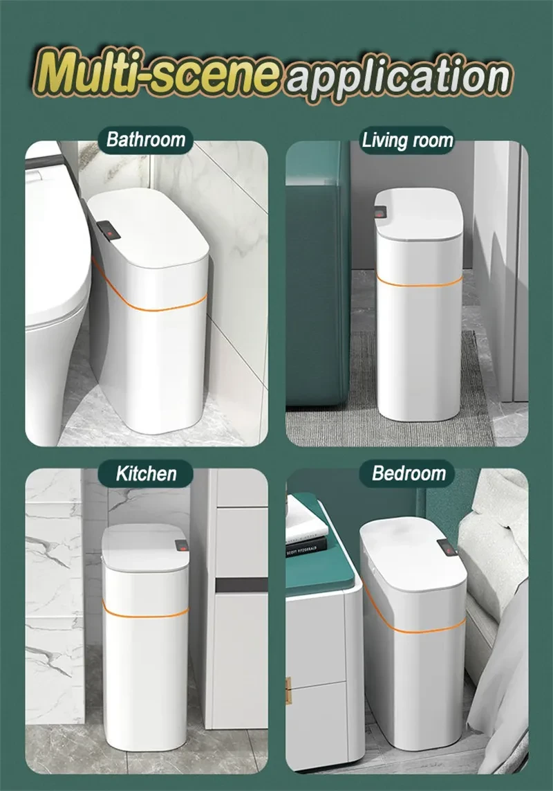 Smart Trash Can With Lid For Bedroom And Living Room