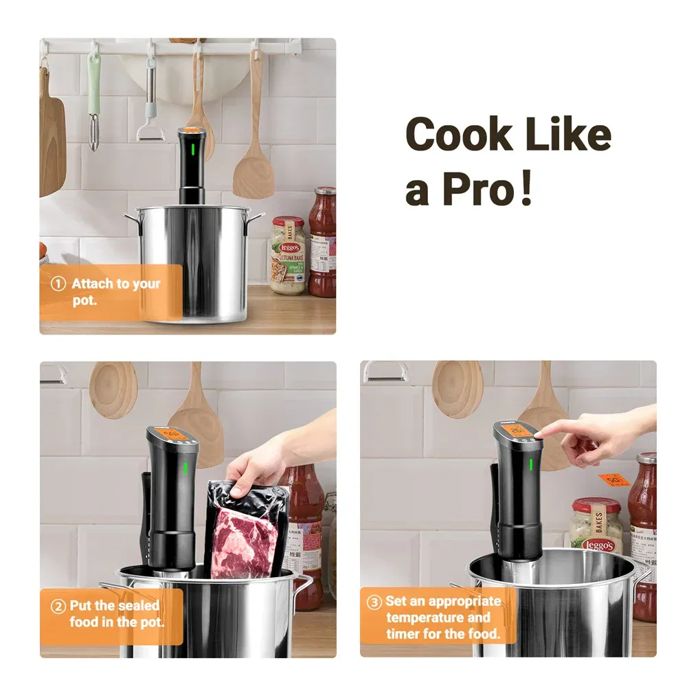 Color: Gold, Ships From: CHINA - INKBIRD Culinary Sous Vide ISV-200W Wi-Fi Precision Cooker Powerful&Durable Immersion Circulator with Stainless Steel Components