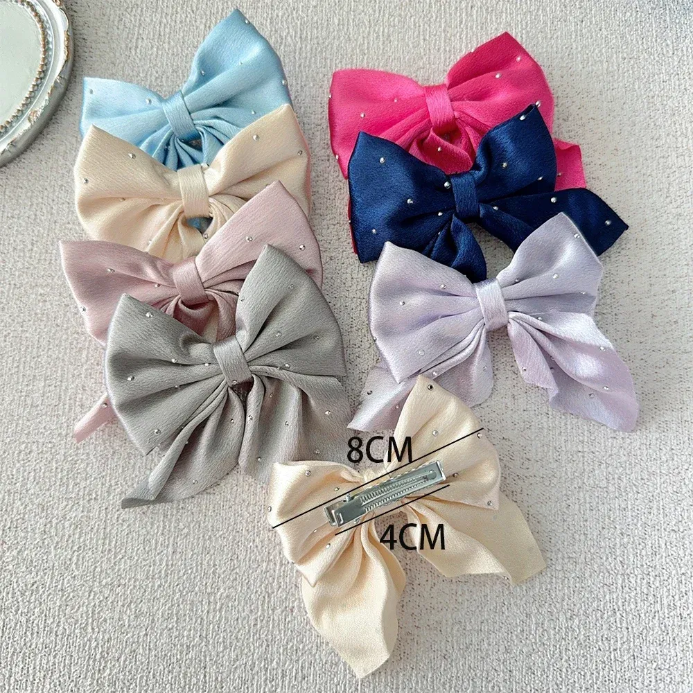 Color: Gold - 2Pcs Starry Dots Red Velvet Bow Hair Pins Hair Clips Kids Girls Fashion Christmas Barrettes Ponytail Holder Headwear Accessories