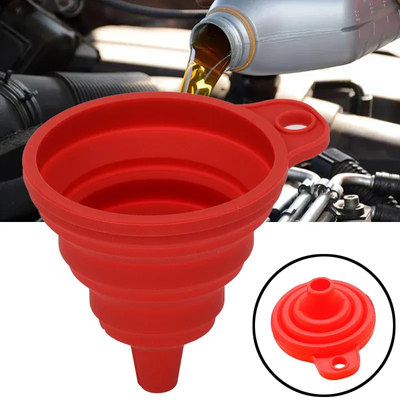 Color: black - Collapsible Silicone Car Engine Funnel for Mitsubishi Endeavor Montero Outlander 2 3 XL Pajero 2 4