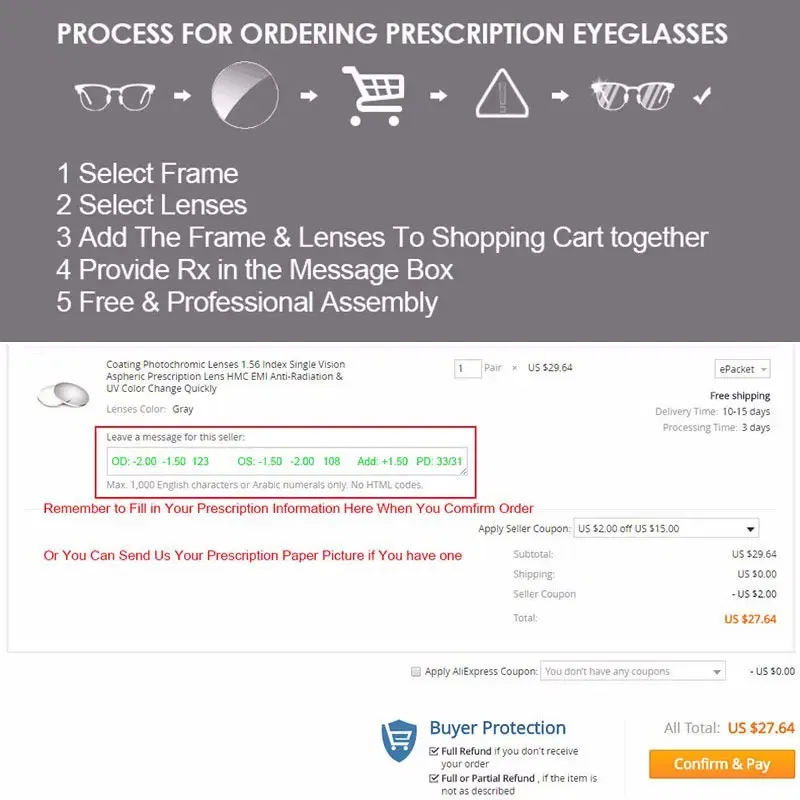 Lenses Color: Brown - Reven Jate MR-8 Digital Freeform Progressive Prescription Tinted Lenses Aspheric Optical Lenses UV400 Solid and Gradient Tinted