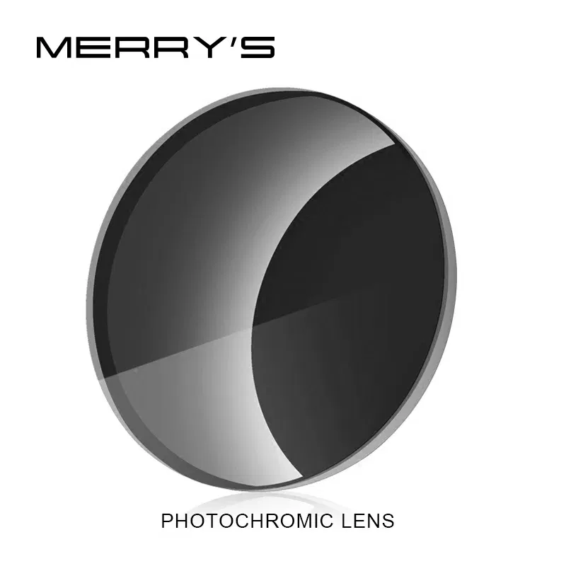 Lenses Color: Blue, Lens Index: 1.61 - MERRYS Photochromic Series 1.56 1.61 1.67 Prescription CR-39 Resin Aspheric Glasses Lenses Myopia Sunglasses Lens