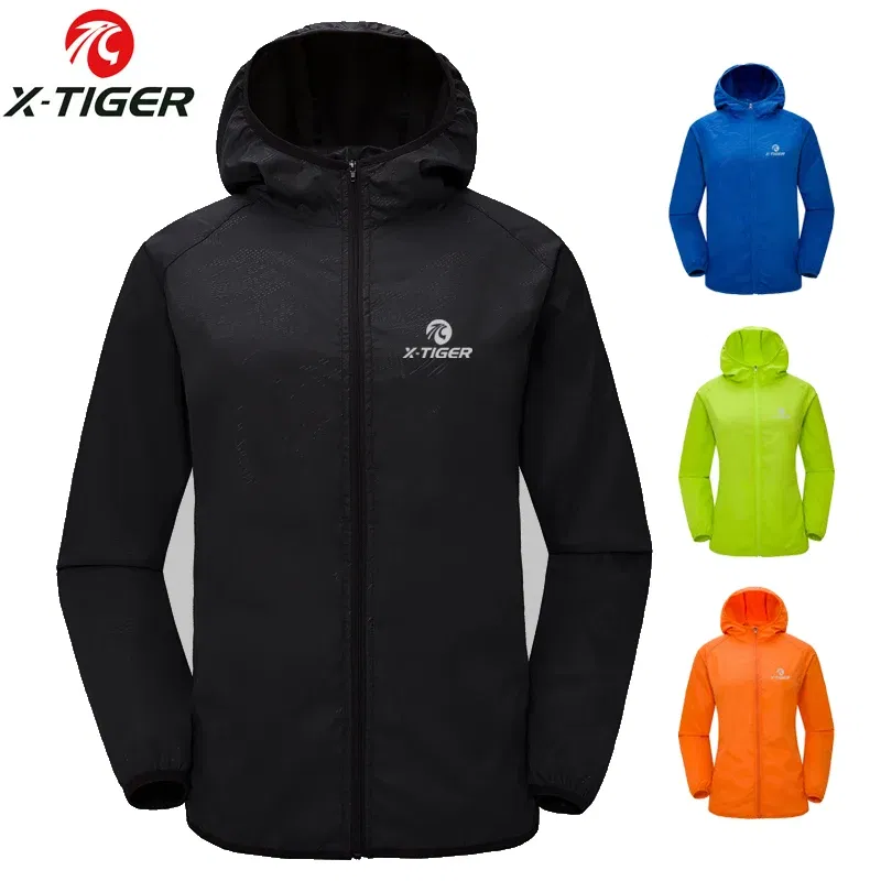 Color: Blue, Size: M - X-TIGER 4 Colors MTB Cycling Jersey MultiFunction Jacket Waterproof Windproof TPU Raincoat Bicycle Sun protection clothing