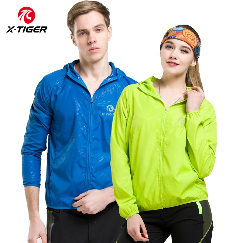 Color: Blue, Size: M - X-TIGER 4 Colors MTB Cycling Jersey MultiFunction Jacket Waterproof Windproof TPU Raincoat Bicycle Sun protection clothing