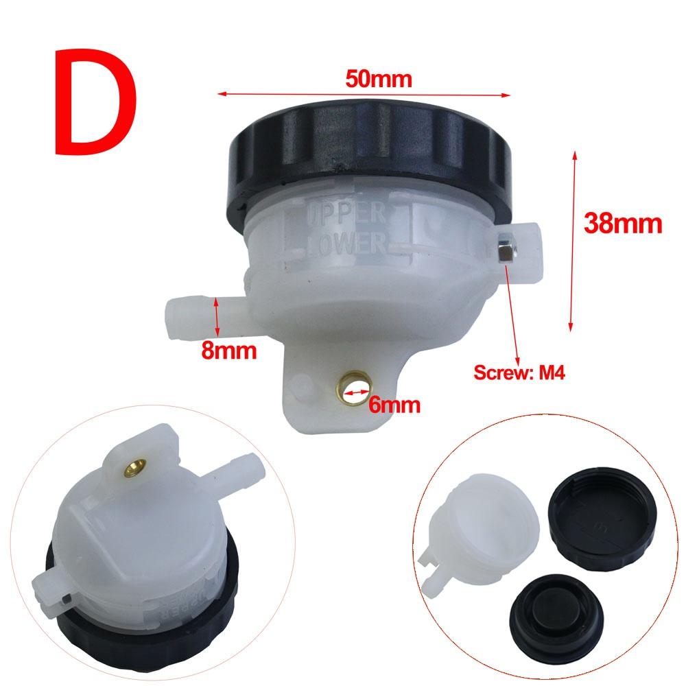 Color: Brown - Universal Motorcycle Lever Brake Oil Tank Foot Brake Master Cylinder Oil Cup Fluid Bottle Reservoir Dirt Bike Scooter Pitbike