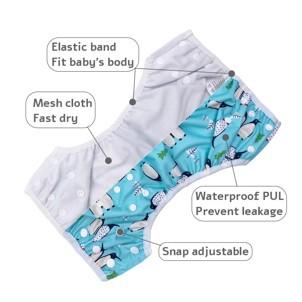 Size: M, Color: Black - 1pc Baby Swim Diapers Reuseable Washable Adjustable for Swimming Lesson Baby Shower Gifts Large Size Baby Boy Girl Swim Nappy