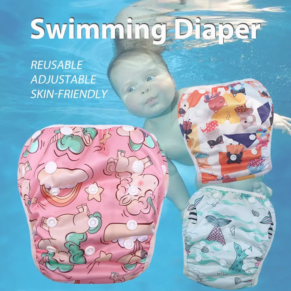 Size: M, Color: Black - 1pc Baby Swim Diapers Reuseable Washable Adjustable for Swimming Lesson Baby Shower Gifts Large Size Baby Boy Girl Swim Nappy