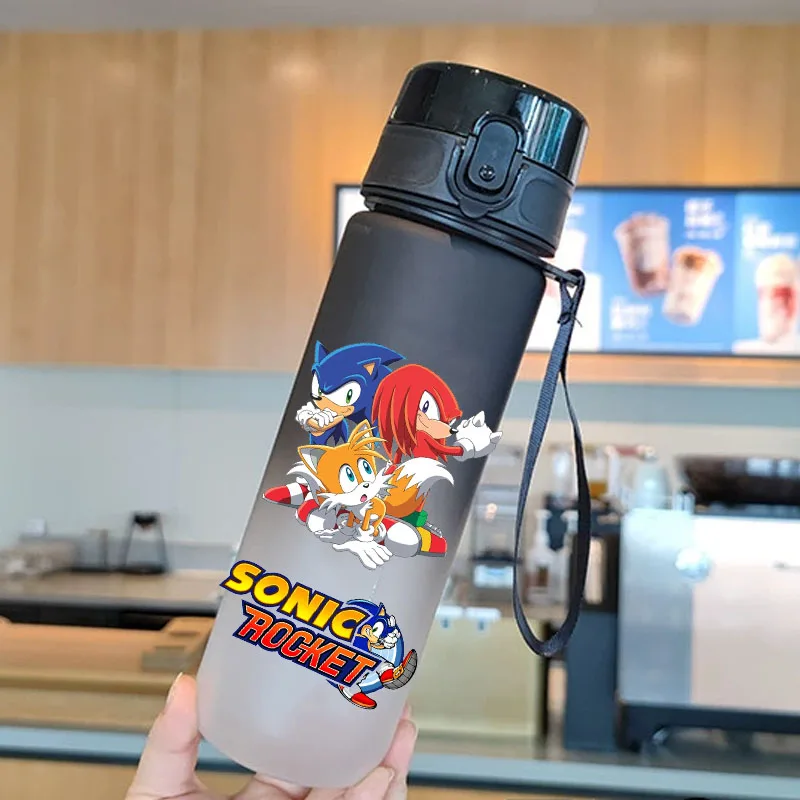 Color: Blue - new Sonic the Hedgehog Frosted Progressive Color Water Child Cup Outdoor Large Capacity Sport Flip Cover Drinking Birthday gift