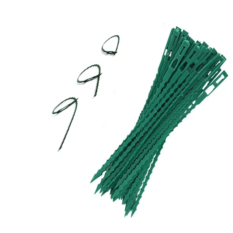 Size: L, Color: Silver - 30/50/100/200Pcs Reusable Garden Cable Ties Plant Support Shrubs Fastener Tree Locking Nylon Adjustable Plastic Cable Ties Tools