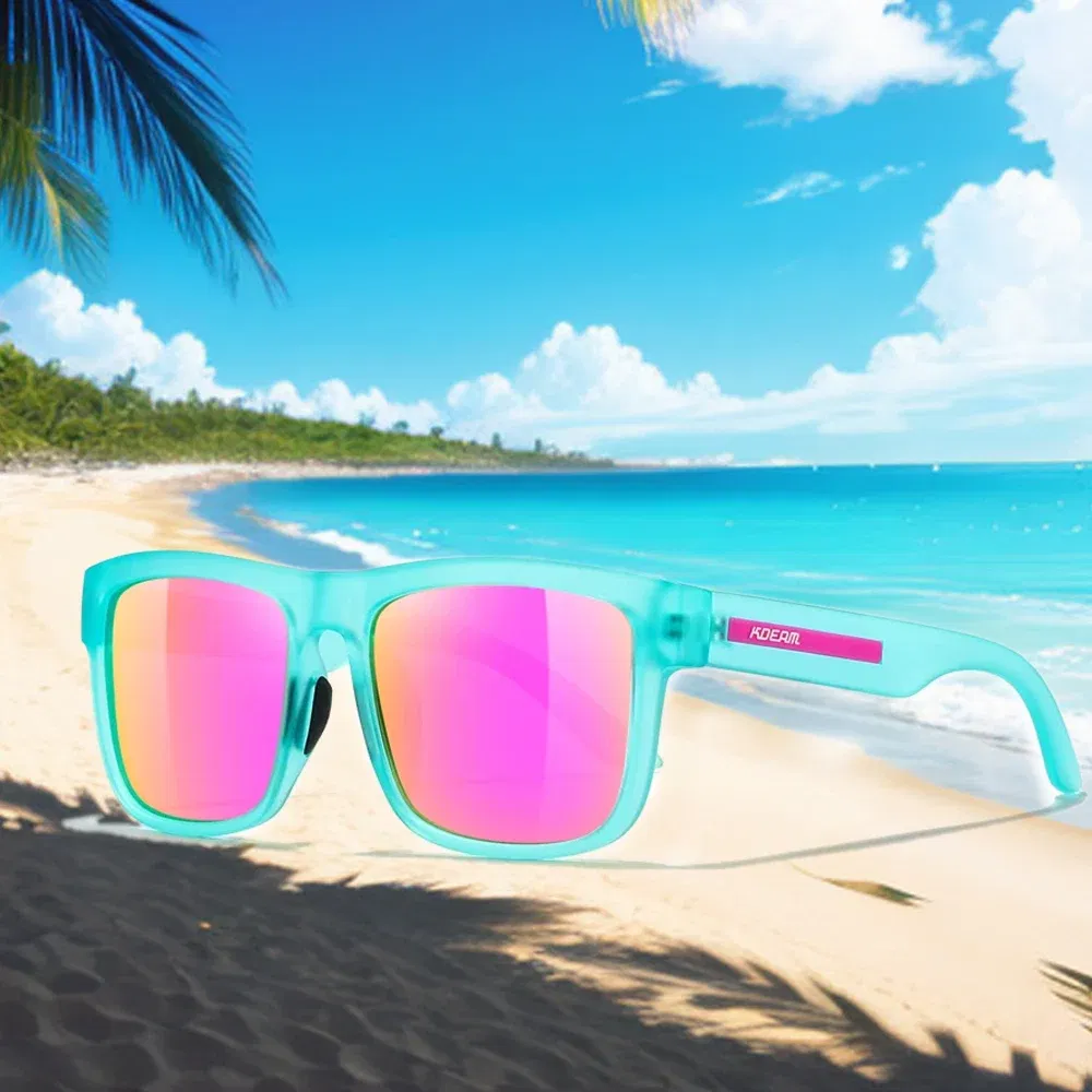 Lenses Color: green, Frame Color: WHITE - 2024 KDEAM New Polarized Sunglasses For Men Women UV400 Protection Lens Driving Fishing Eyewear