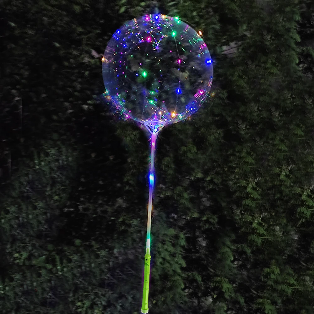Color: Agate, Ballon Size: 10inch, Shape: K - 1/5/10/20/30pcs LED Light Up BoBo Balloons Colorful 3 Levels Flashing Handle 20 Inches Bubble Balloon 70cm Stick