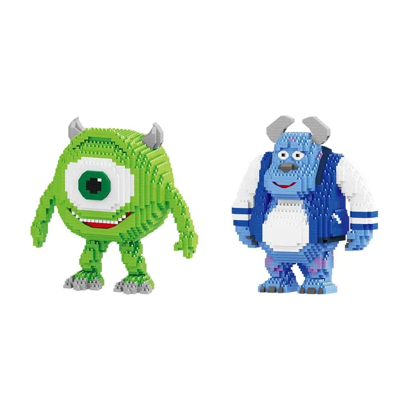 Color: green, Size: S - Monster University Micro Building Blocks James Mike Model Anime Diamond Mini Brick Figure Toy For Christmas Gift